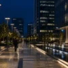 Andriake urban lighting pole ART-1345 in business district plaza lighting application