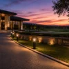 Anemurium bollard light ART-1526 at golf club entrance lighting application