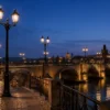 Arsameia urban lighting pole ART-1338 in historic stone bridge lighting application