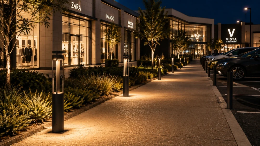 Herakleia bollard light ART-1519 at shopping mall outdoor landscape lighting application