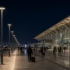 Kibyra urban lighting pole ART-1325 in airport terminal forecourt lighting application