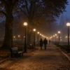 Korykos urban lighting pole ART-1335 in classic park promenade lighting application