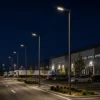 Magnesia urban lighting pole ART-1322 in logistics facility entrance lighting application