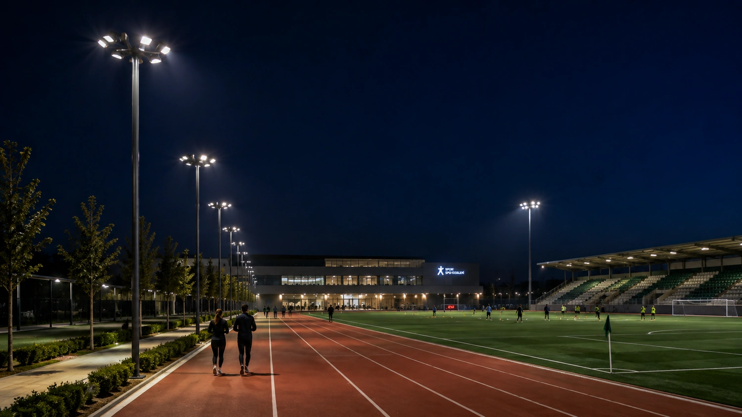 Oinoanda Urban Lighting Pole ART-1330 - Outdoor Sports Facility Application Oinoanda urban lighting pole ART-1330 in outdoor sports facility lighting application