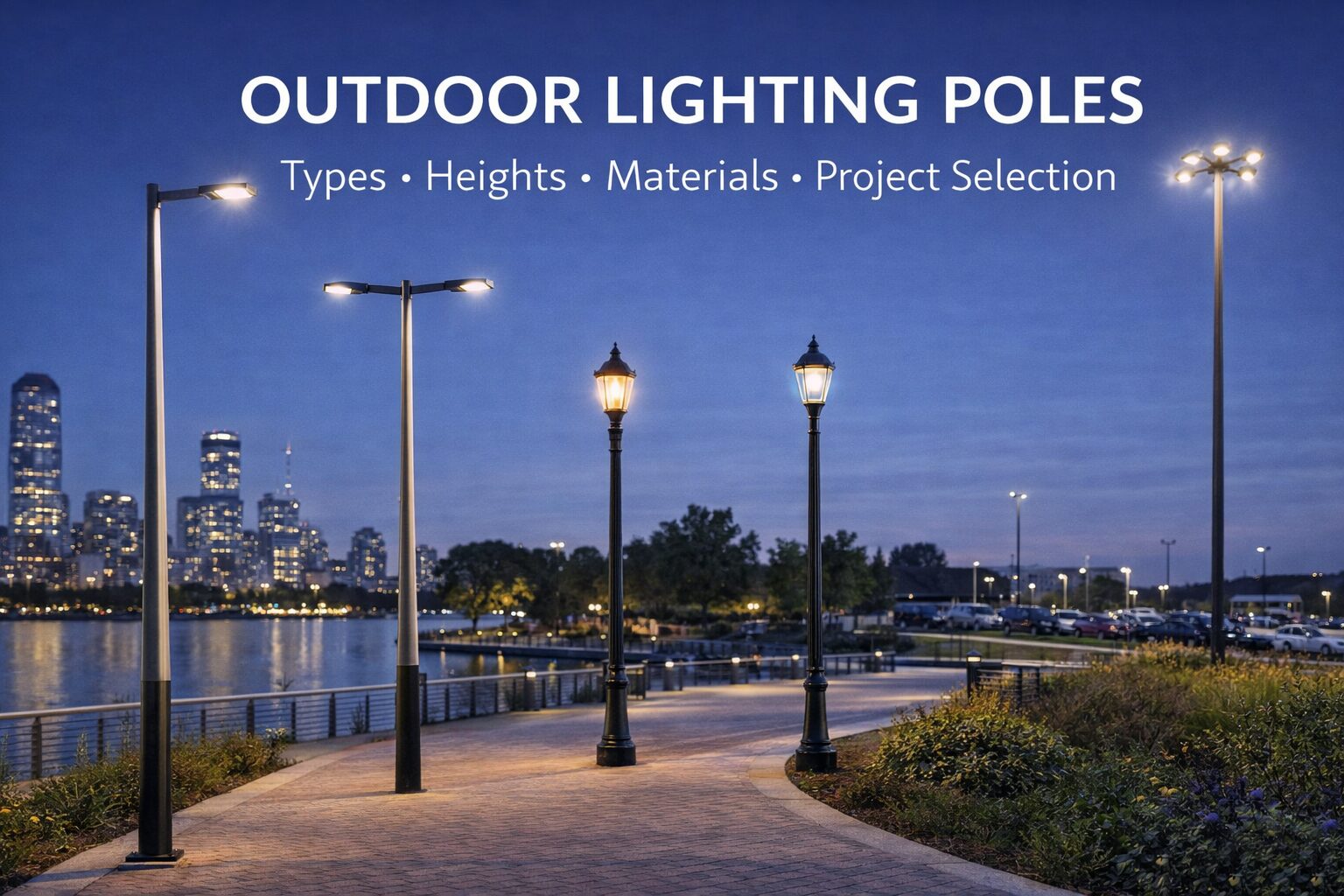 Light Pole Types Outdoor lighting poles: Types, Heights, Materials, and How to Choose ...