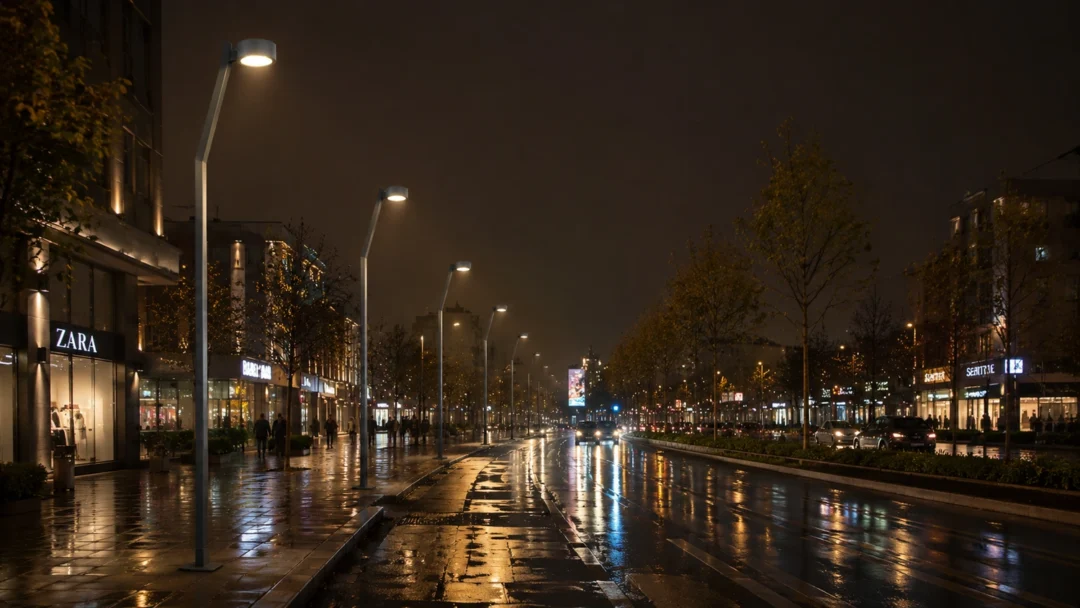Pergamon urban lighting pole ART-1305 in city street lighting application