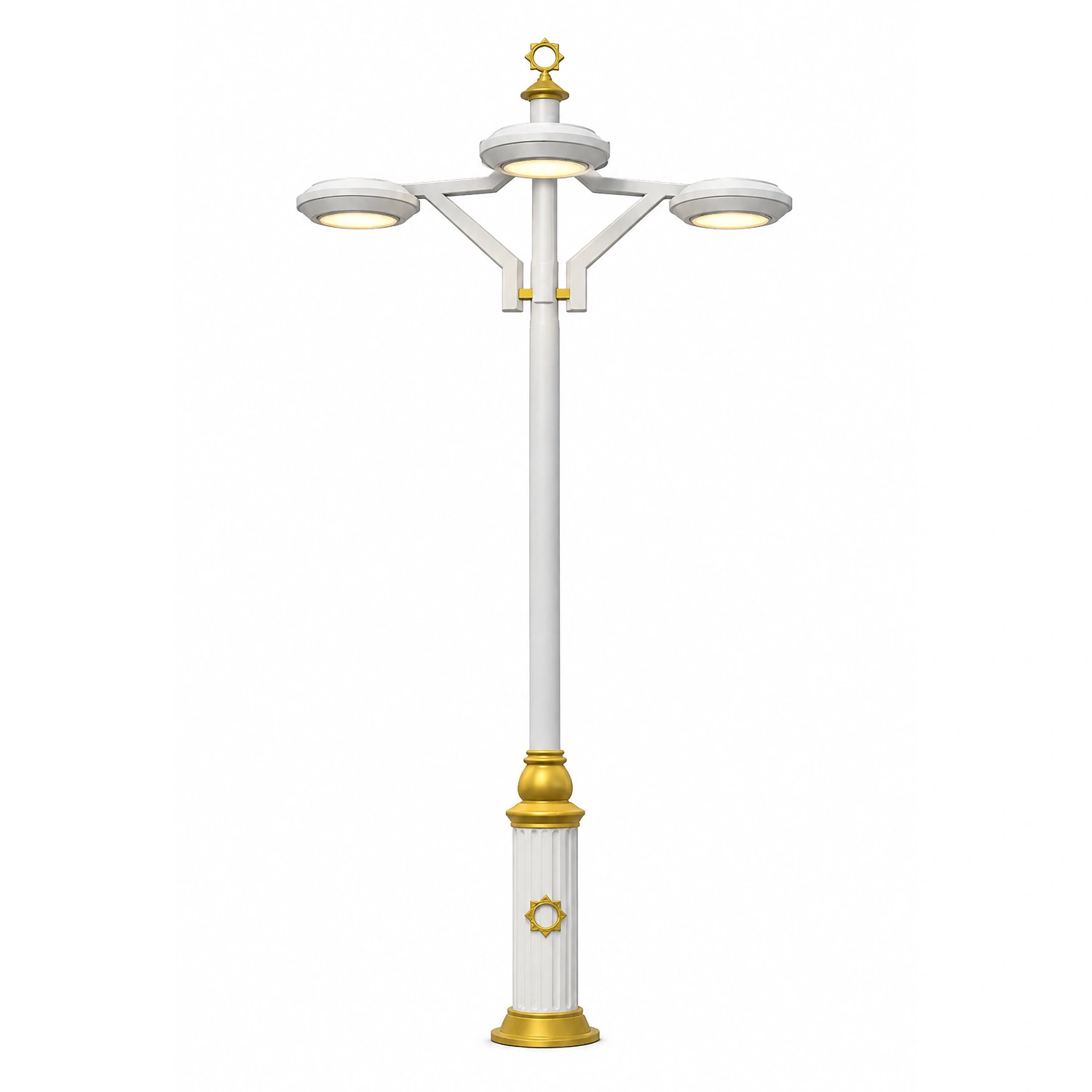 UFO Urban Lighting Pole ART-1321 - Modern Decorative Street Pole UFO modern decorative urban lighting pole ART-1321 with four disc luminaires
